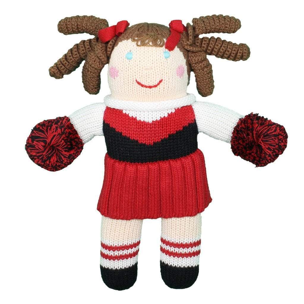 Cheerleader Knit Doll - Red & Black - Petit Ami & Zubels All Baby! Toy