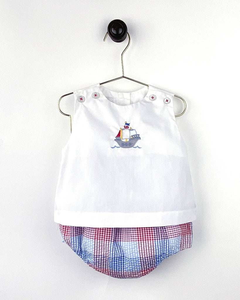 Diaper Set with Pirate Ship Embroidery - Petit Ami & Zubels All Baby! Diaper Set