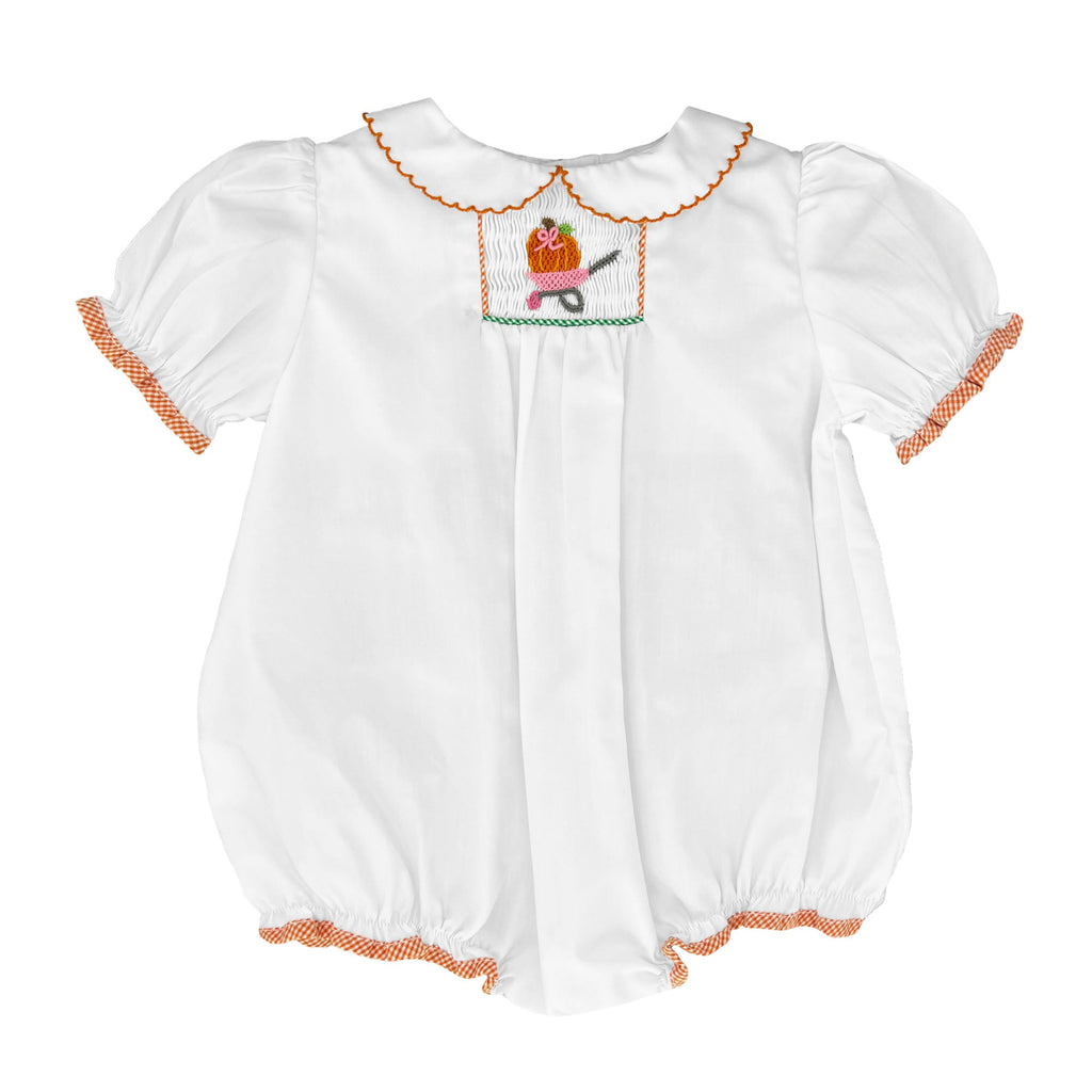 Picture Smocked Pumpkin Bubble - Petit Ami & Zubels All Baby! Bubble