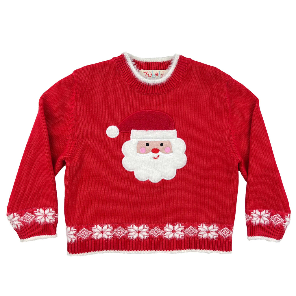 Santa Applique Knit Sweater - Petit Ami & Zubels All Baby! Sweater