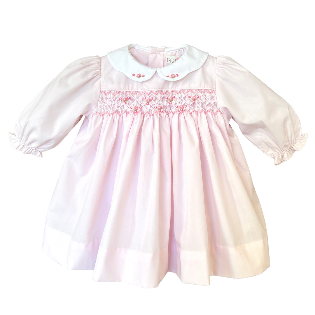 Dress with Corded Smocking and Scallop Collar