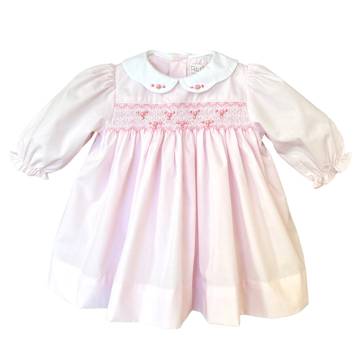 Dress with Corded Smocking and Scallop Collar