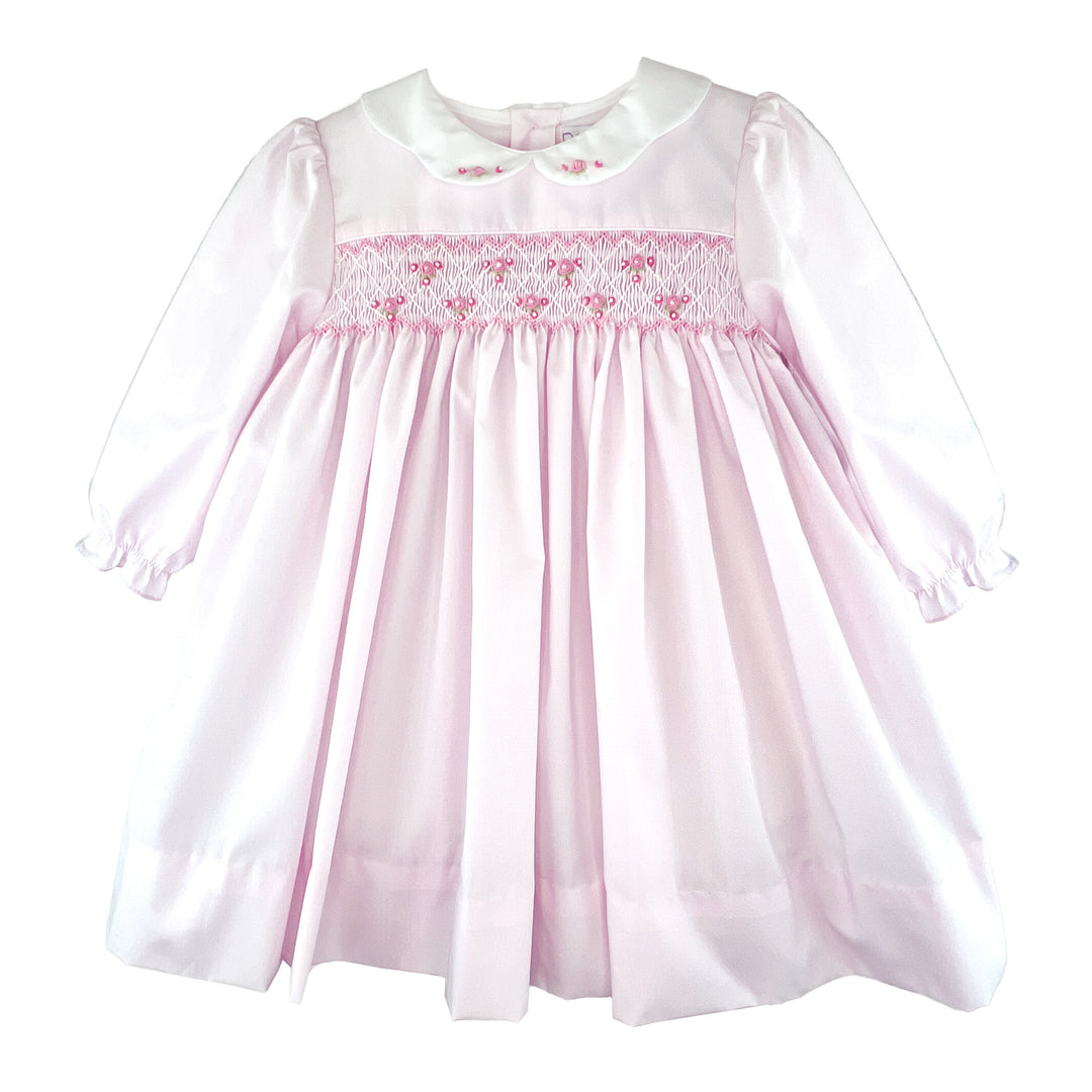 Dress with Corded Smocking and Scallop Collar