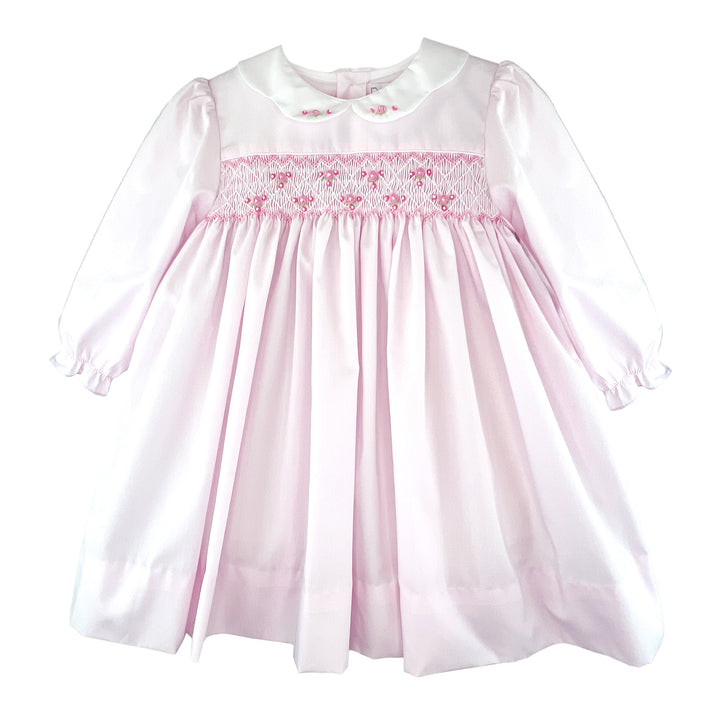 Dress with Corded Smocking and Scallop Collar