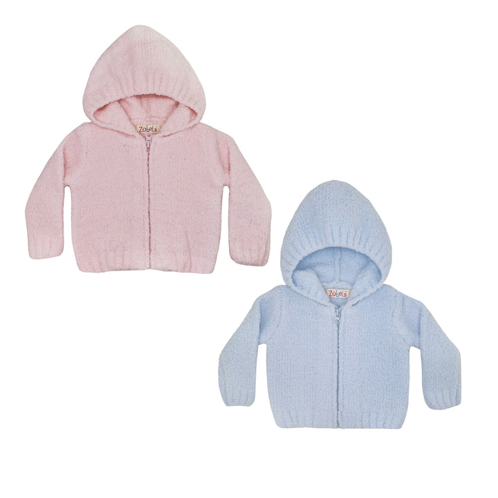 Chenille Hooded Zip Up Sweater - 2 Colors!