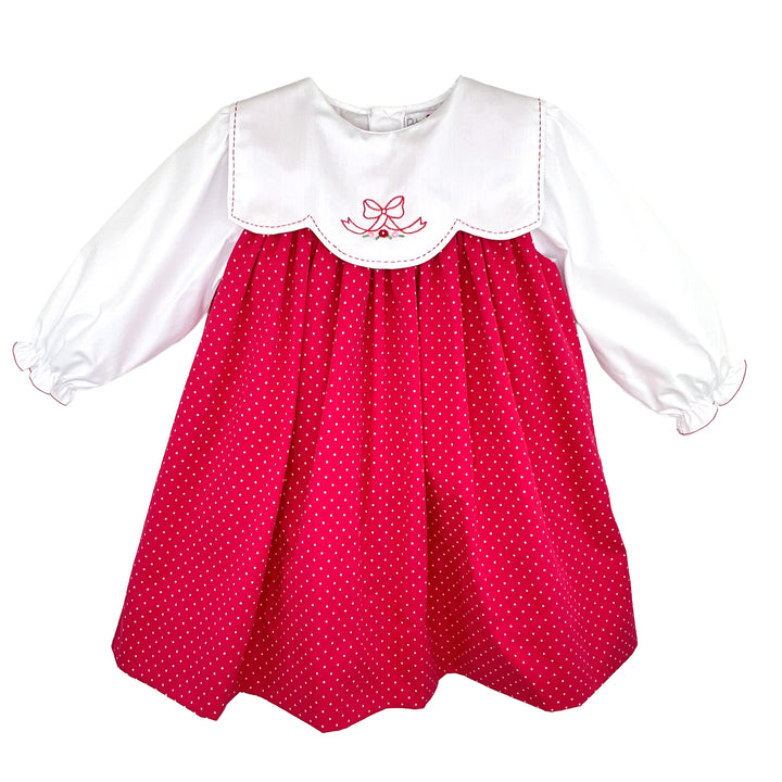 Embroidered Bow Jumper Dress Set