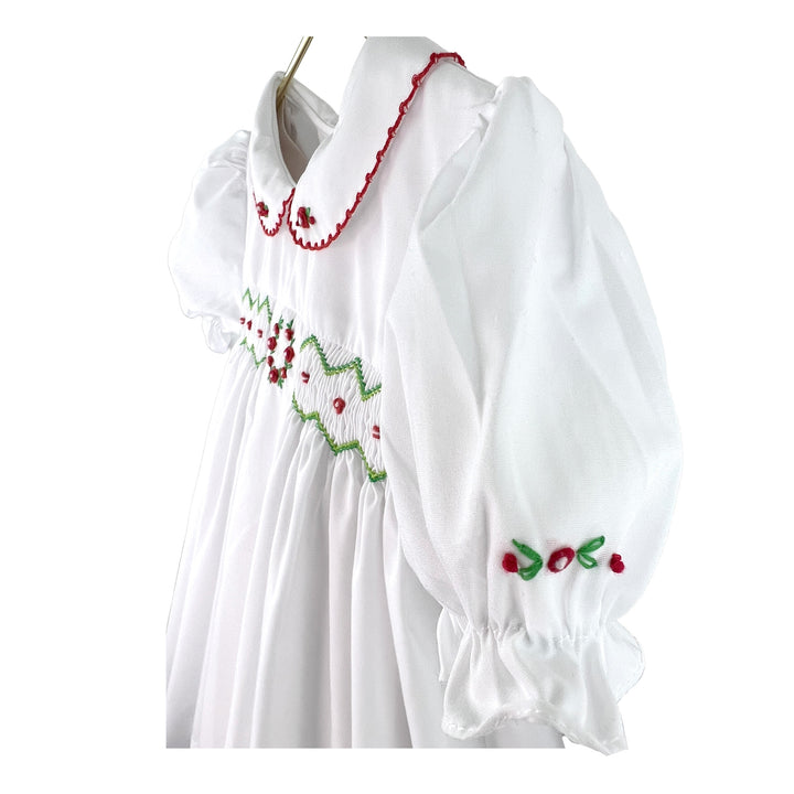 Embroidered Holiday Smocked Dress