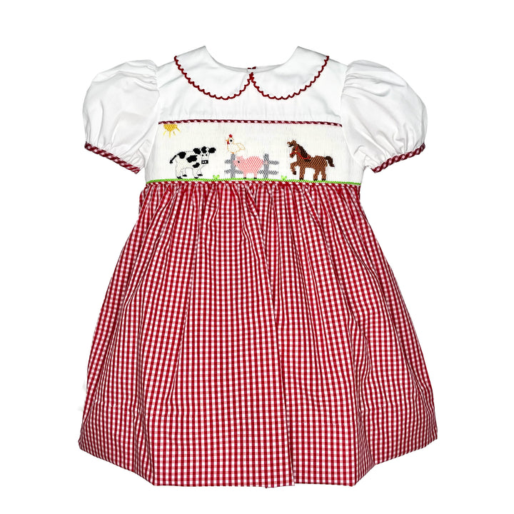Hand Picture Smocked Farm Animal Dress