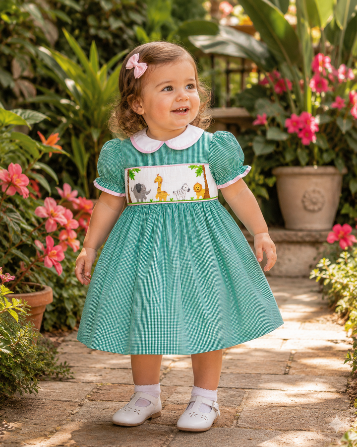 Hand Picture Smocked Safari Dress