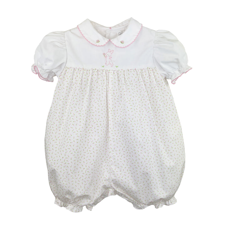 Embroidered Bunny Bubble with Floral Print