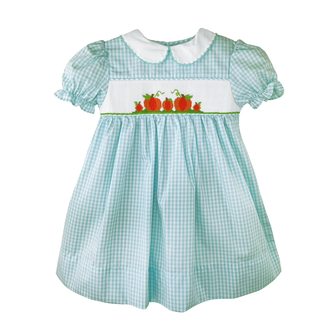 Fall Pumpkin Dress with Hand Picture Smocking Fall Pumpkin Dress with Hand Picture Smocking