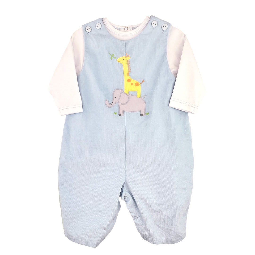 Stacked Animal Applique Longall in Blue