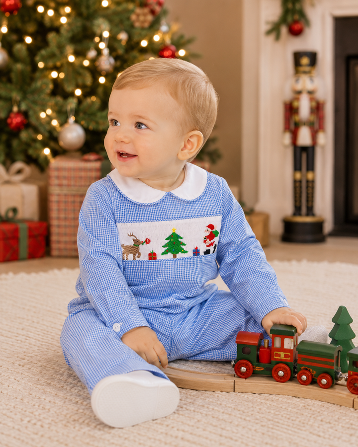 Hand Picture Smocked Christmas Longall