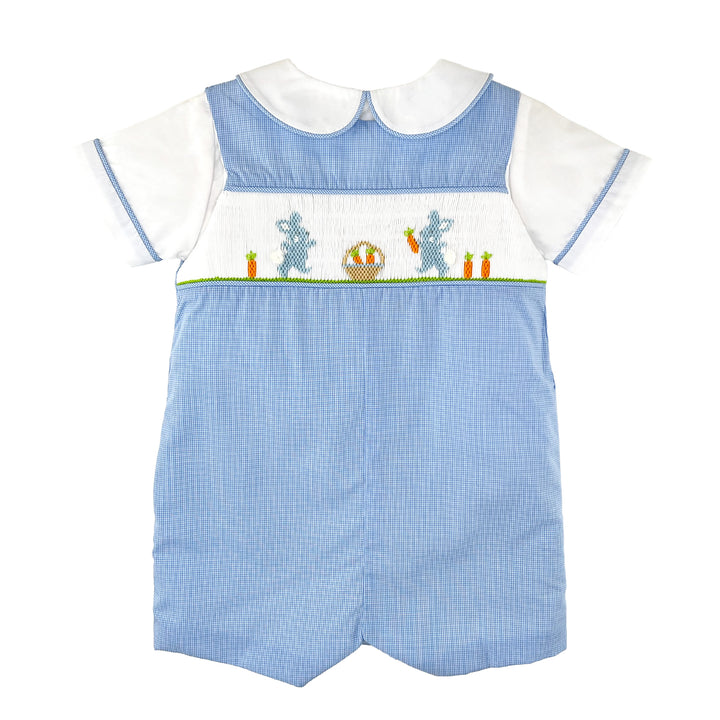 Easter Bunny Hand Picture Smocked Romper