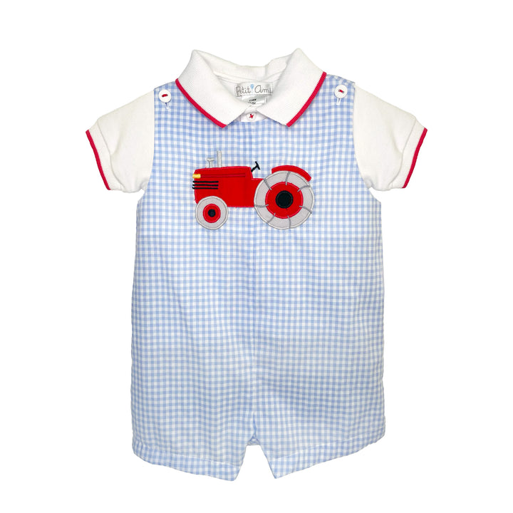 Romper with Tractor Applique