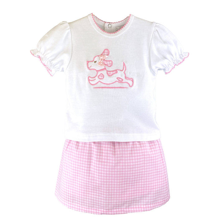 Shirt &amp; Skort Set with Dog Applique