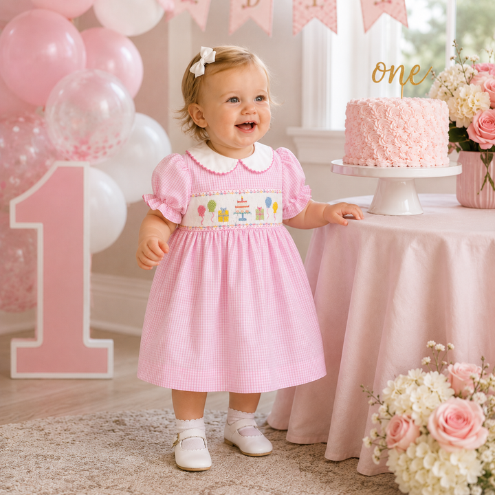 Hand Picture Smocked Birthday Dress