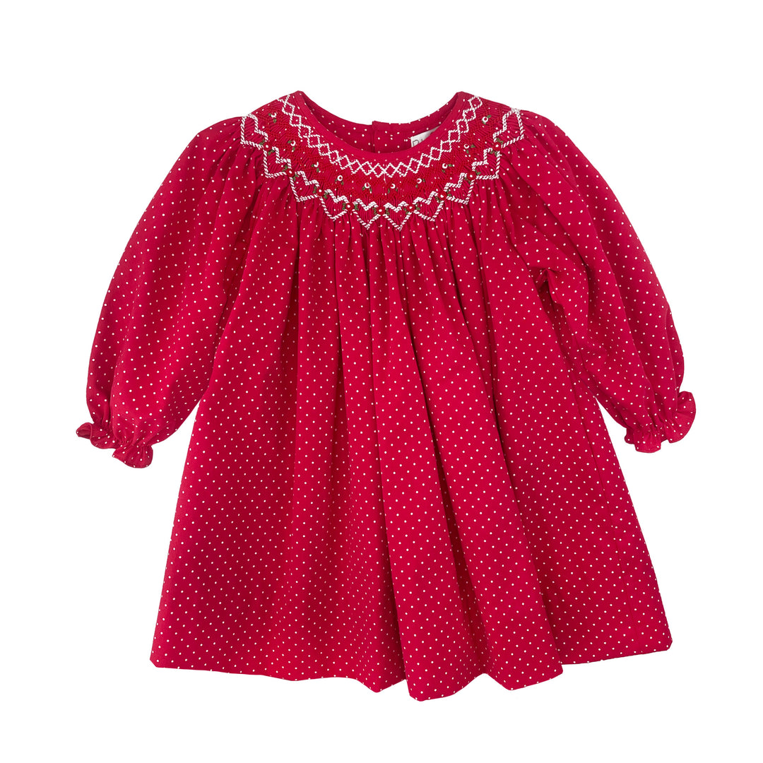 Holiday Bishop Smocked Dress | Petit Ami Girls Fall & Winter 18M / Red Holiday Bishop Smocked Dress | Petit Ami Girls Fall & Winter 18M / Red