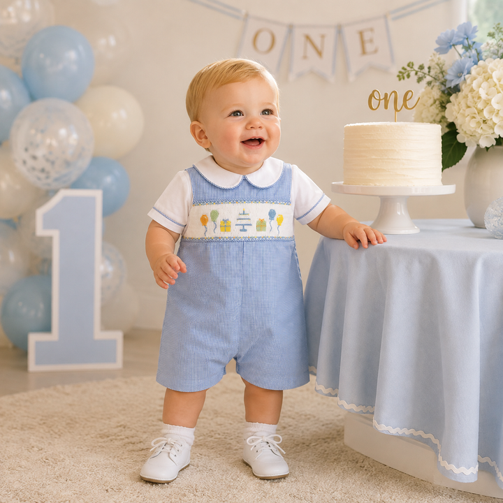 Hand Picture Smocked Birthday Romper