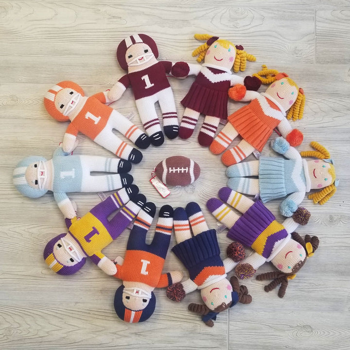 Cheerleader Knit Doll - Orange &amp; White
