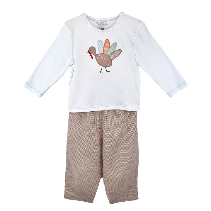 Football Turkey Applique Top &amp; Pant Set