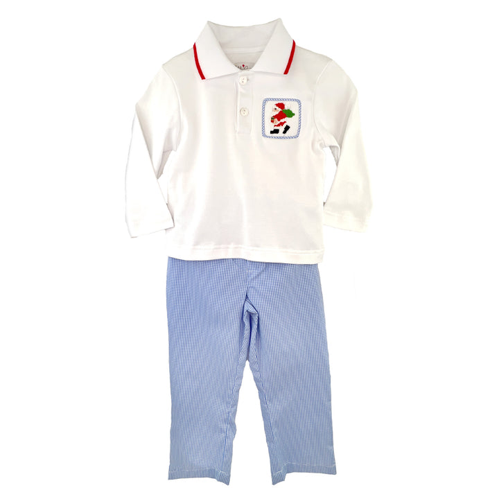 Hand Picture Smocked Christmas Top &amp; Pant Set