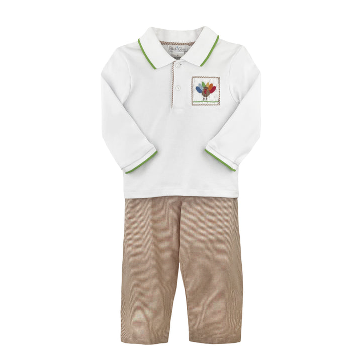 Turkey Hand Picture Smocked Top &amp; Pant Set