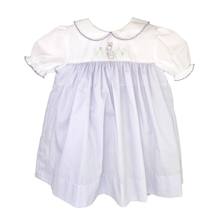 Shadow Stitch Embroidered Easter Bunny Dress