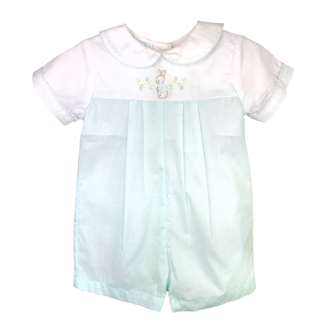 Shadow Stitch Embroidered Easter Bunny Romper
