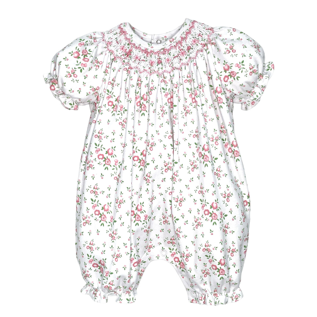 Floral Print Bishop Smocked French Bubble