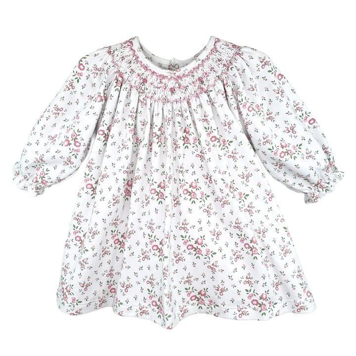 Floral Print Bishop Smocked Dress