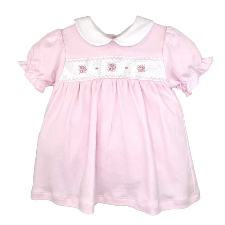 Smocked Flower Knit Dress