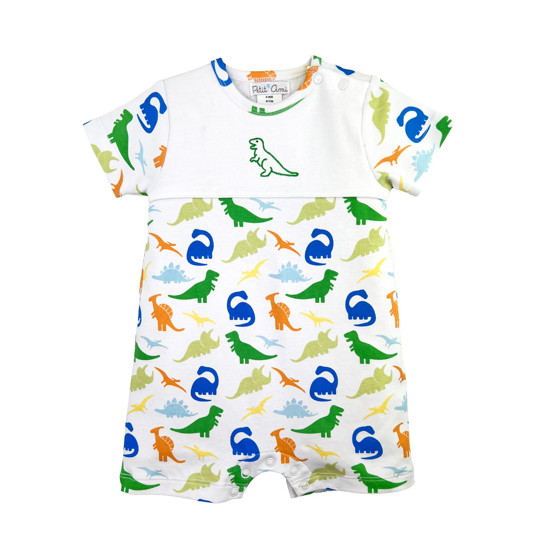 Dinosaur Print Interlock Knit Romper