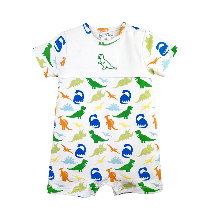 Dinosaur Print Interlock Knit Romper