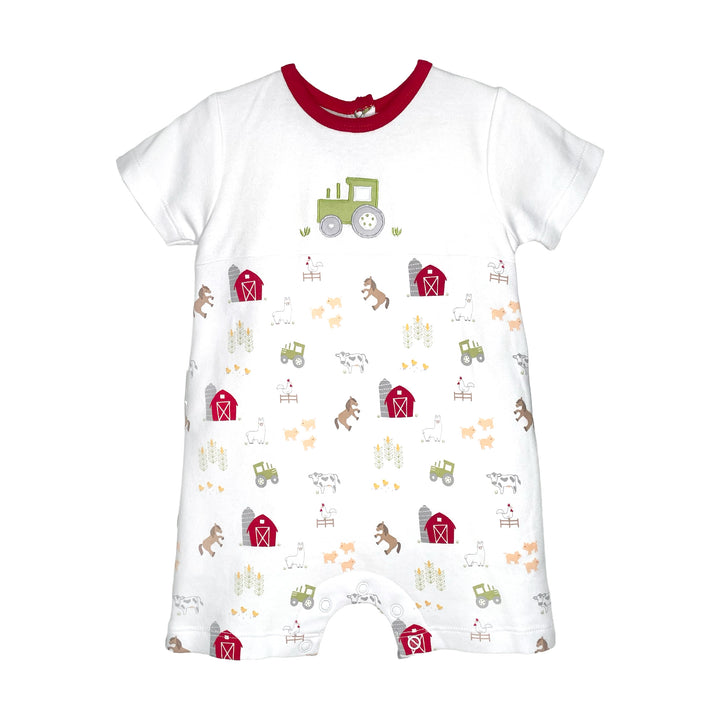 Farm Print Interlock Knit Romper