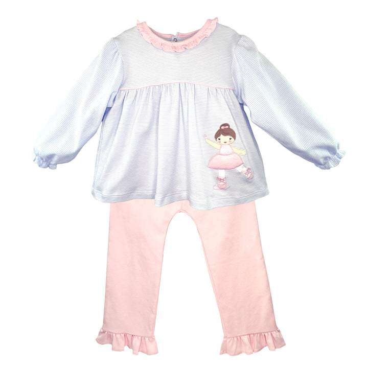 Ballerina Applique Knit Top &amp; Pant Set