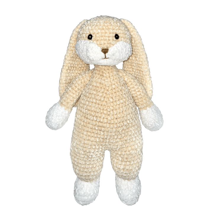 Clover the Bunny Chenille Hand Crochet Doll 12"