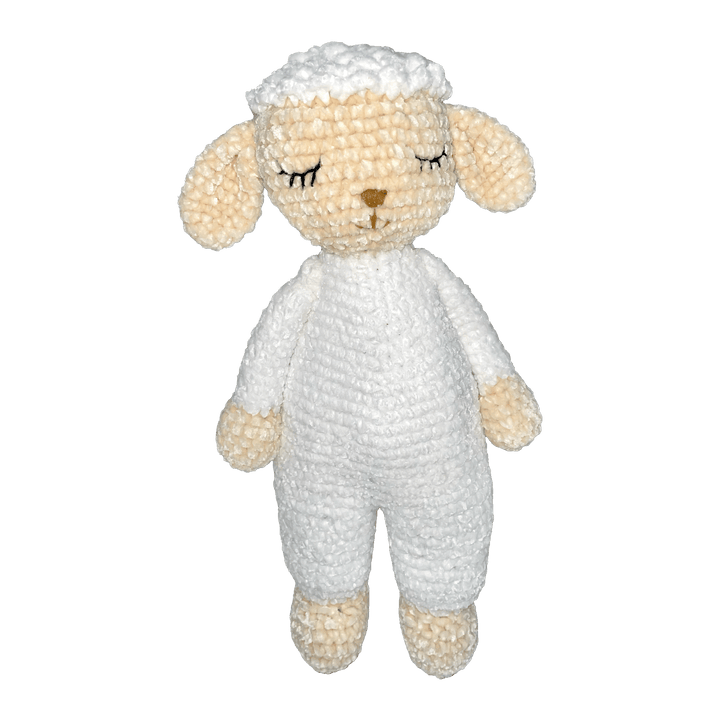 Liesel the Lamb Chenille Hand Crochet Doll 12"