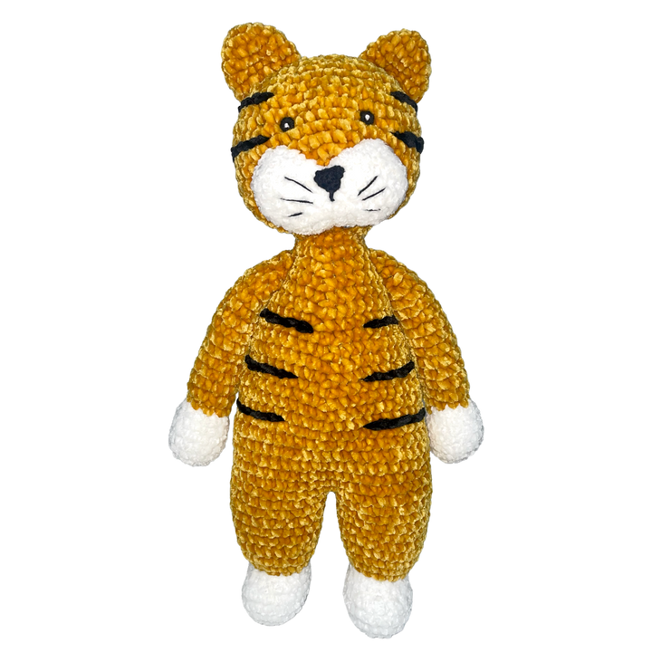 Sully the Tiger Chenille Hand Crochet Doll 12"