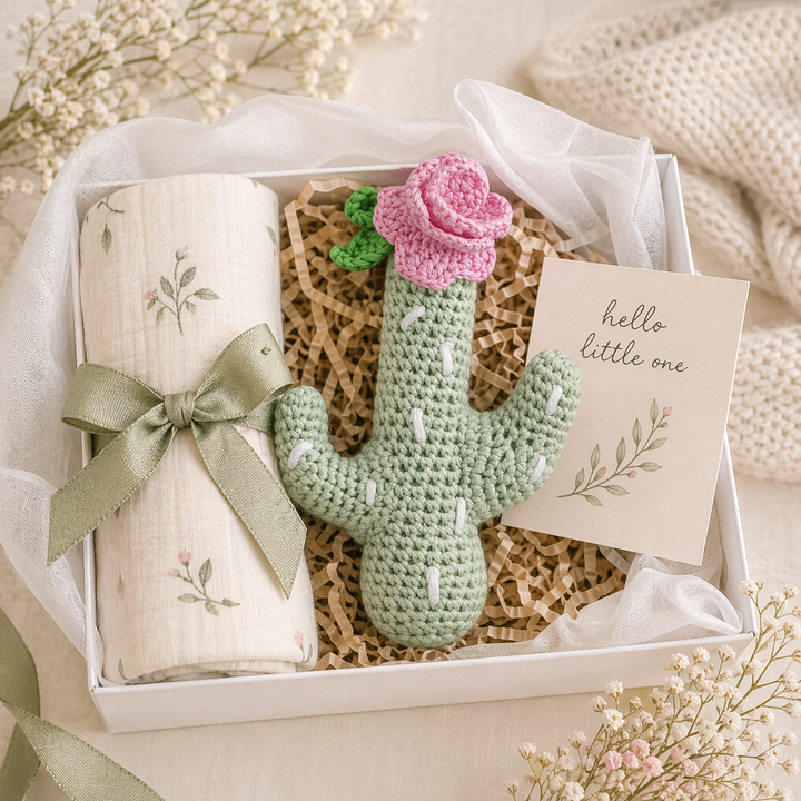 Cactus Crochet Stick Rattle