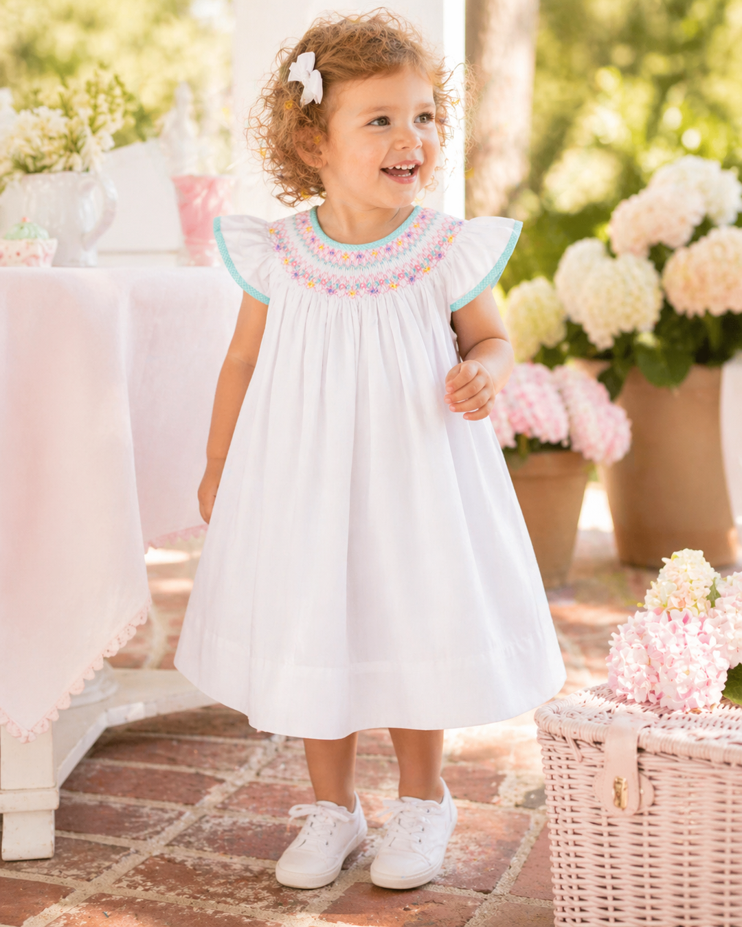 Angel Wing Dress with Hand Bishop Smocking