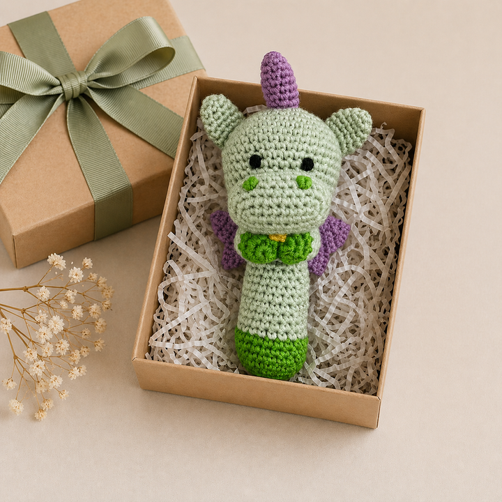Dragon Crochet Stick Rattle