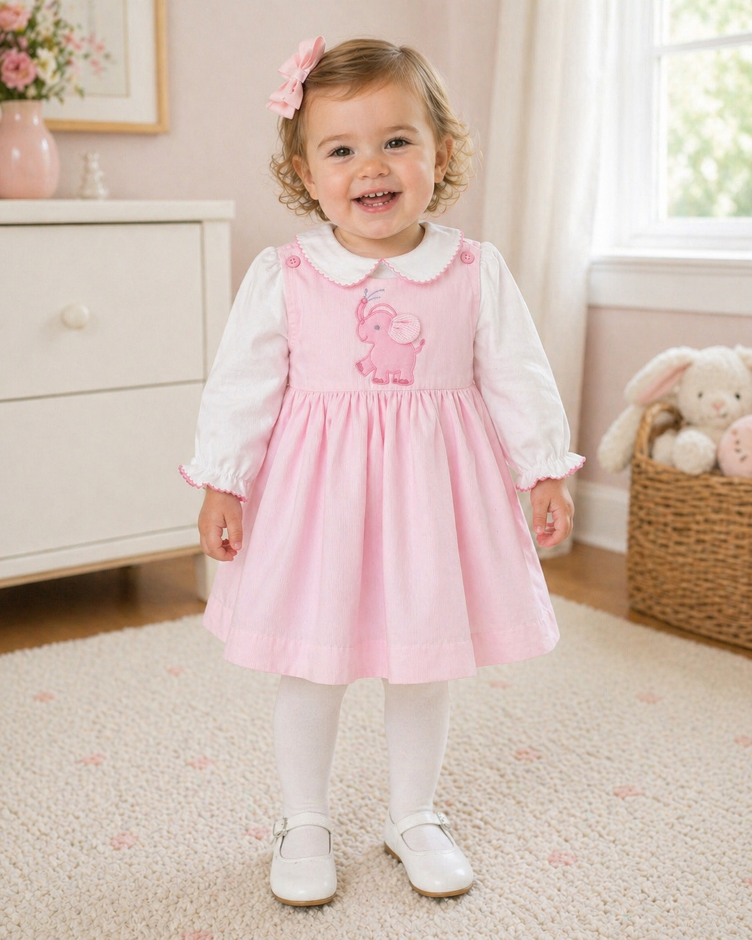 Elephant Applique Jumper Dress