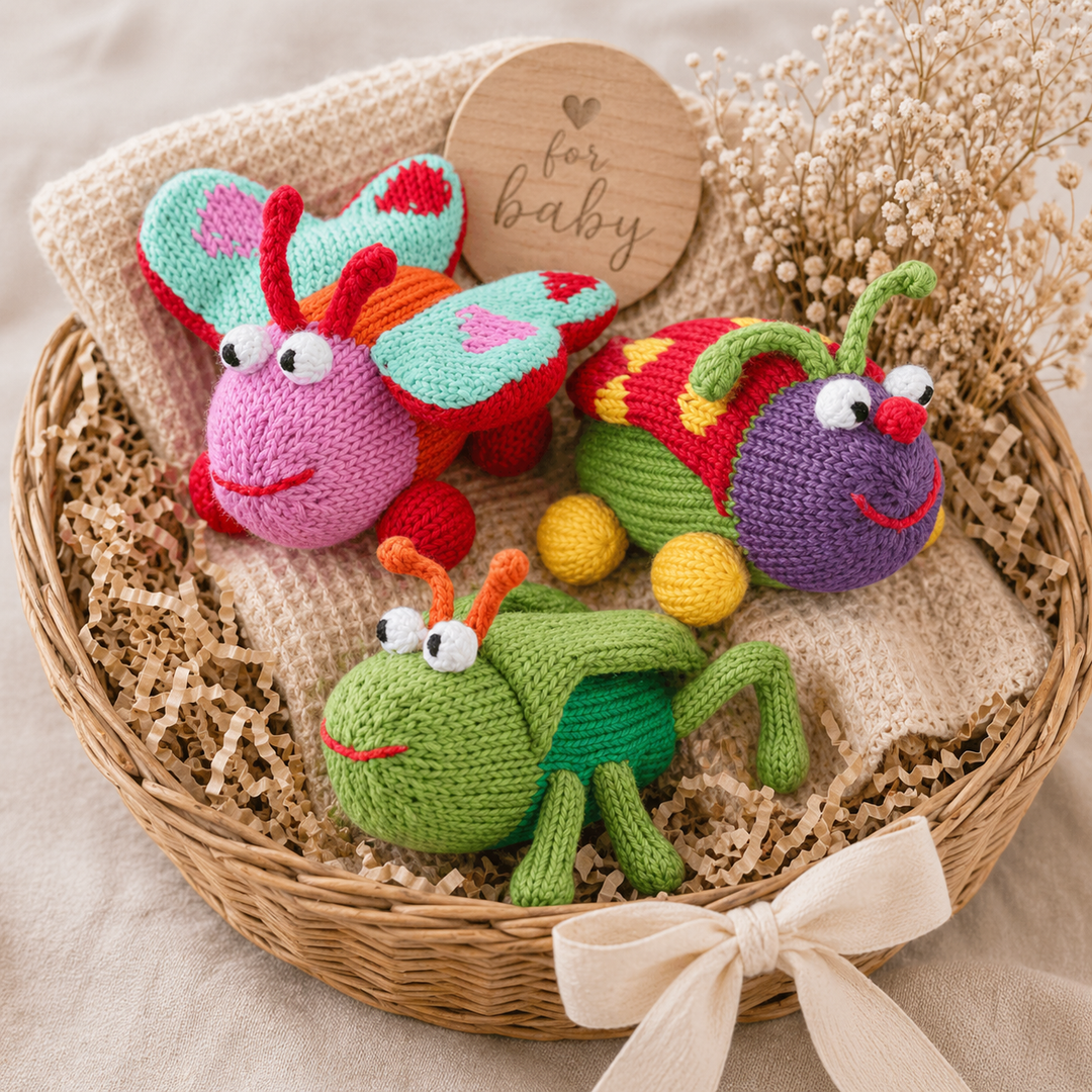 Gordon The Grasshopper Knit Rattle