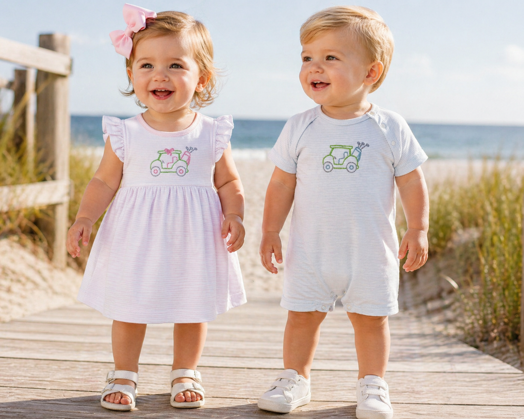 Golf Embroidered Knit Romper