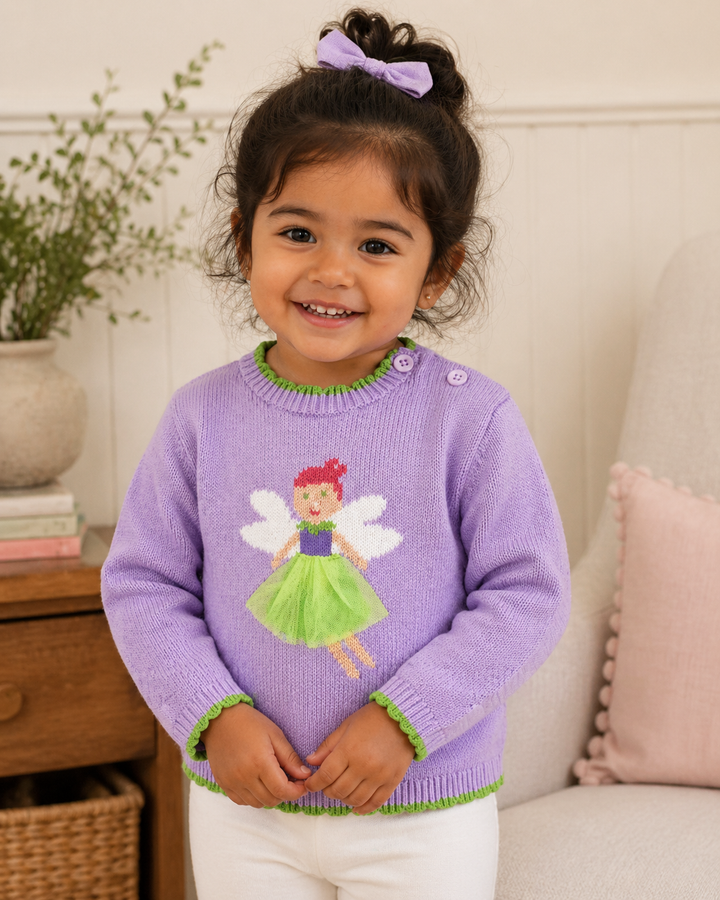 Fairy Intarsia Knit Sweater