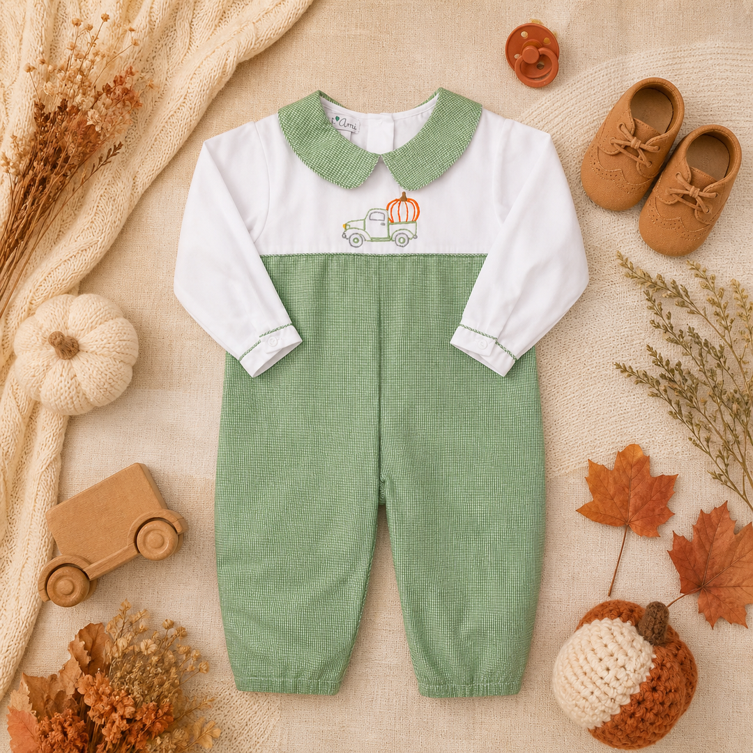 Pumpkin Truck Embroidered Longall