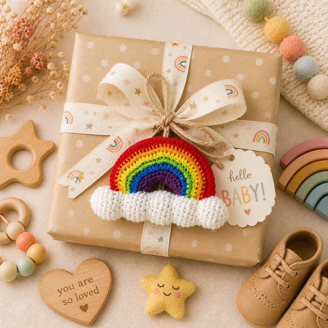 Rainbow Crochet Rattle - Primary