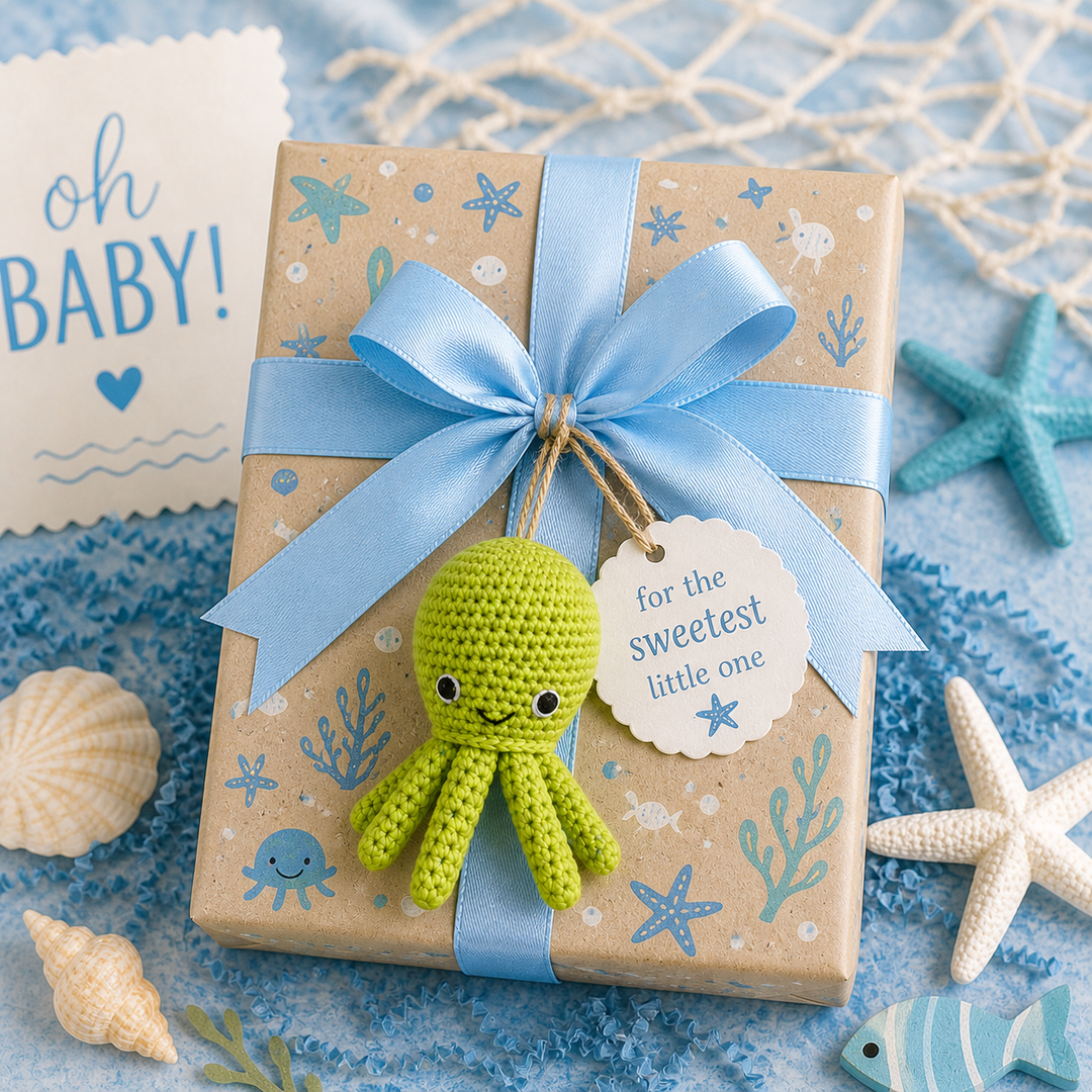 Octopus Hand Crochet Rattle