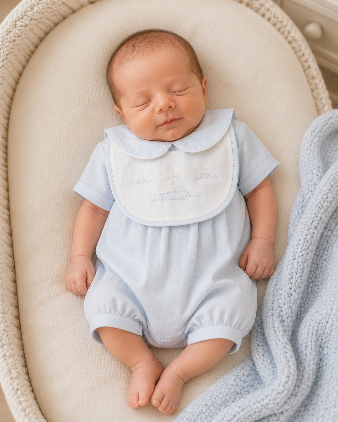 Romper with Sailboat Embroidery